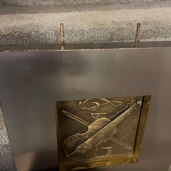 Vintage Curtis Jere Abstract Mixed Metal Wall Sculpture set of 2 Violin & Drum - Picture 4 of 16